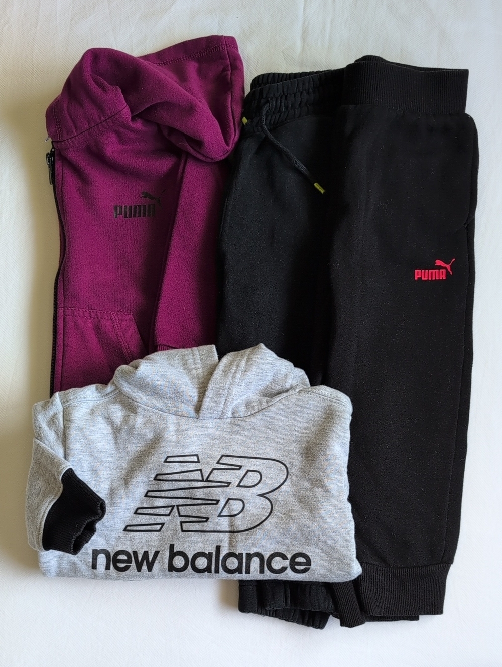 Size 3T Boys Premium Sporty Hoodie & Sweatpants Bundle - Puma New Balance (4 PC)